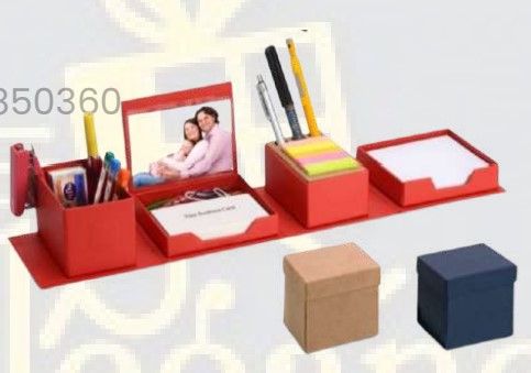Folding Memo Box with Pad for Office Desk and Meetings, Handy Writing Utility Gift for Corporate Gifting, Workstation Use and Daily Task Organization